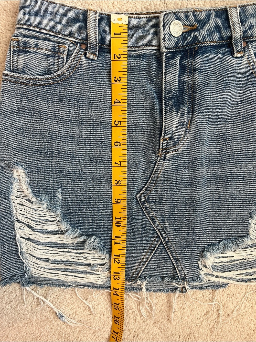 PacSun Light Blue Distressed Denim Mini Skirt - Picture 5 of 5